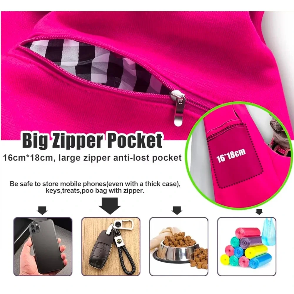 Tomkas Small Dog Carrier Sling Hot Pink Adjustable Strap Hands Free Pet Bag